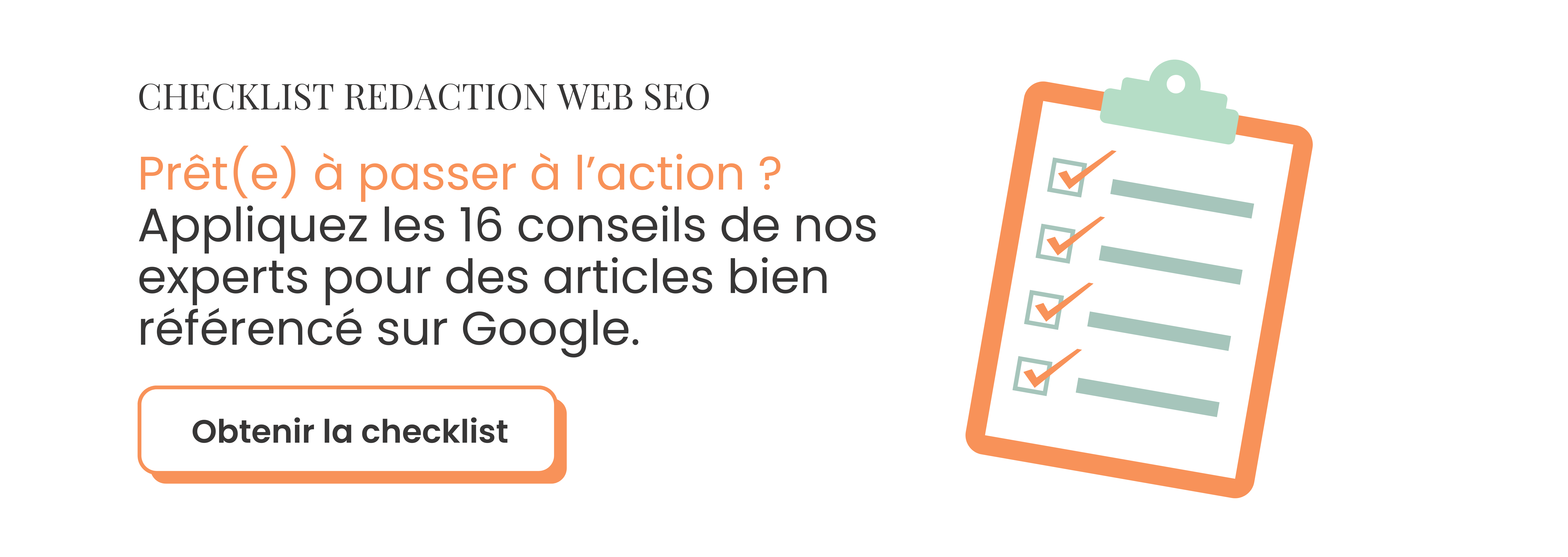 checklist pour des articles de blog bien référencés sur Google